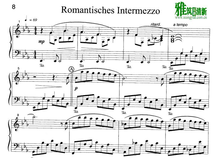Manfred Schmitz - 浪漫间奏曲 Romantic intermezzo钢琴谱