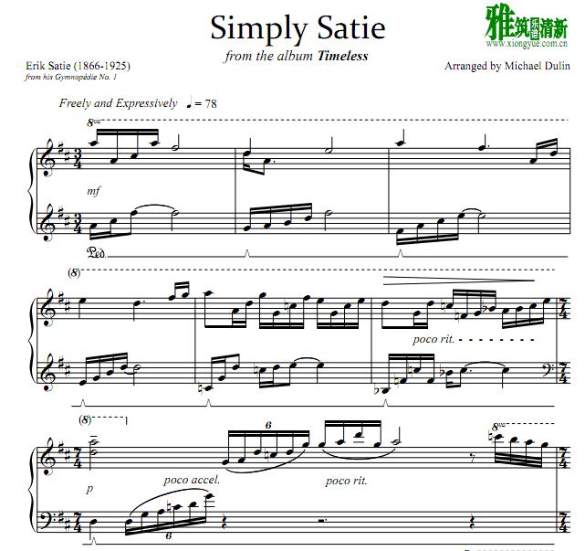 Michael Dulin - Simply Satie钢琴谱