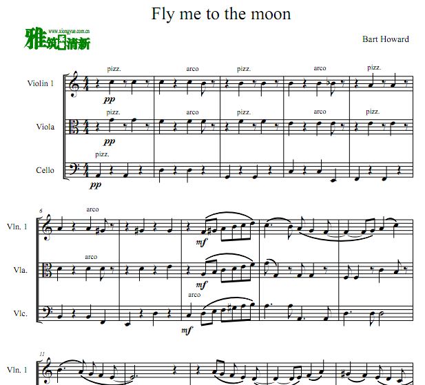 Fly Me To The Moon弦乐三重奏谱