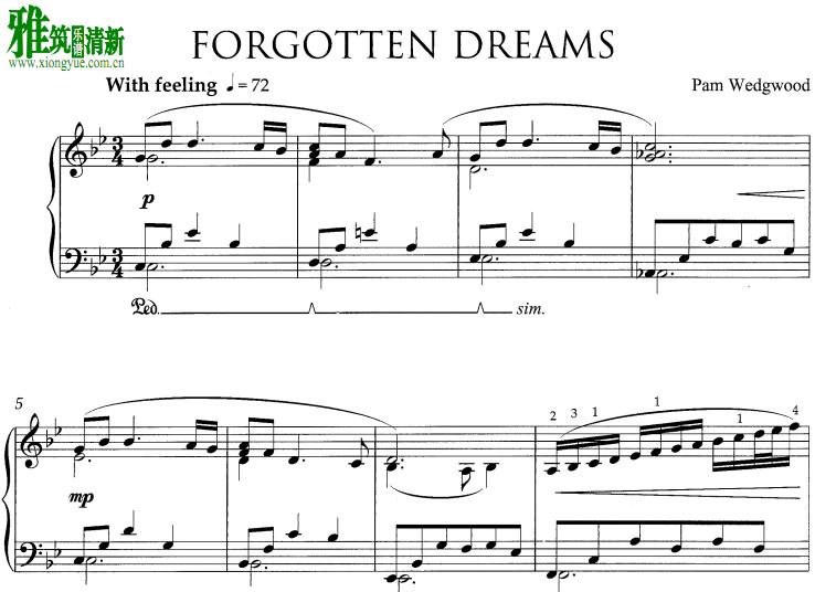 Pam Wedgwood - Forgotten Dreams钢琴谱
