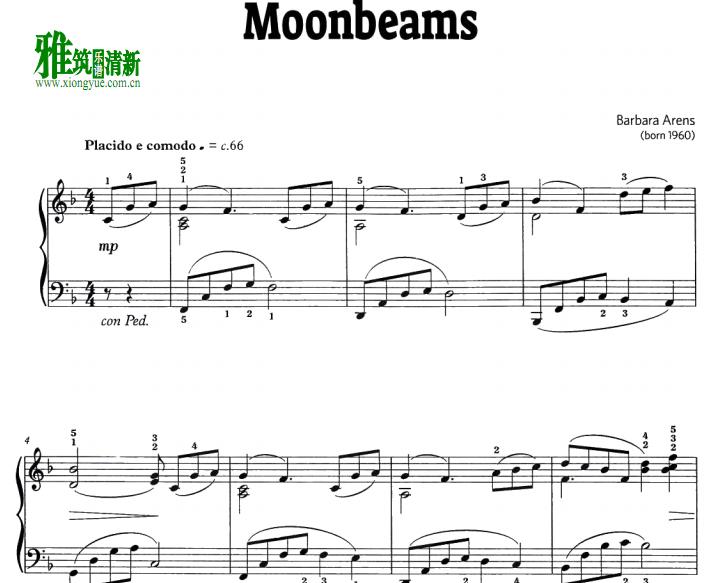 Barbara Arens - Moonbeams钢琴谱