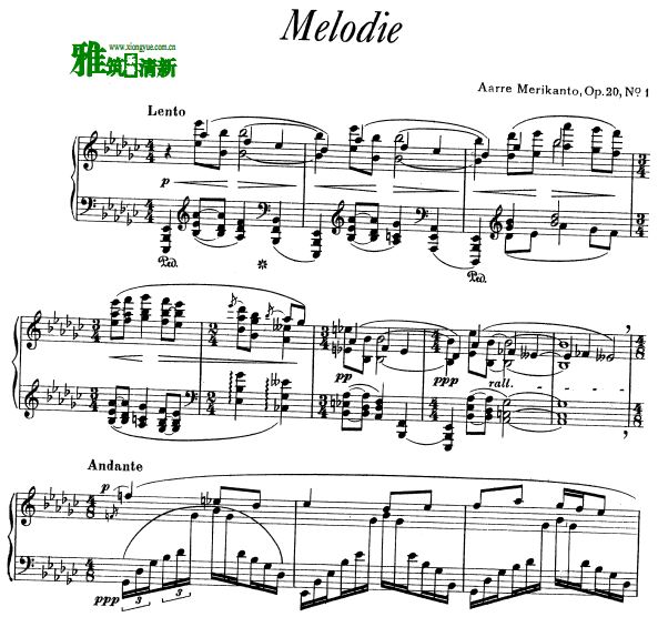 梅利康托 六首钢琴小品 Op. 20 钢琴谱