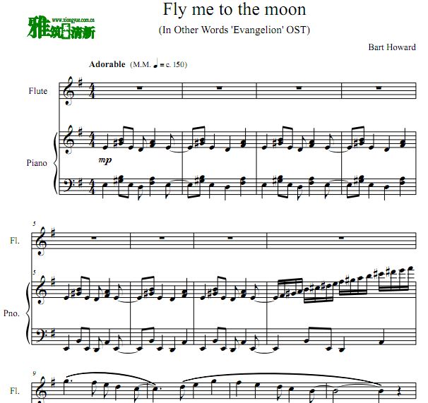 Fly Me To The Moon长笛钢琴二重奏谱 Fly Me To The Moon长笛谱