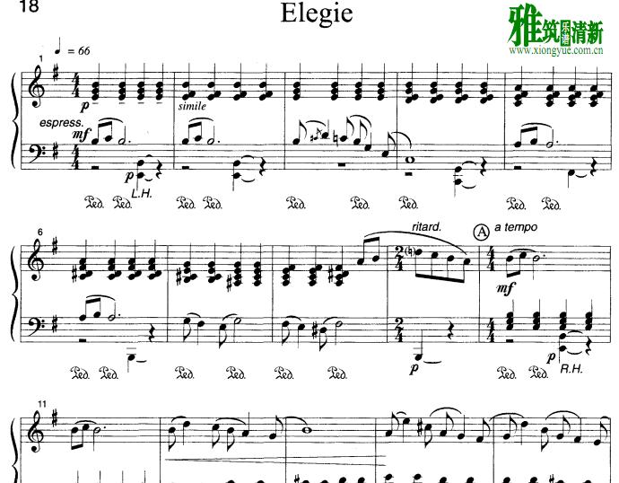 Manfred Schmitz - Elegie钢琴谱