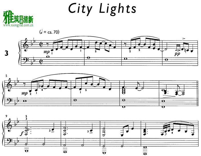 Daniel Hellbach - City Lights钢琴谱
