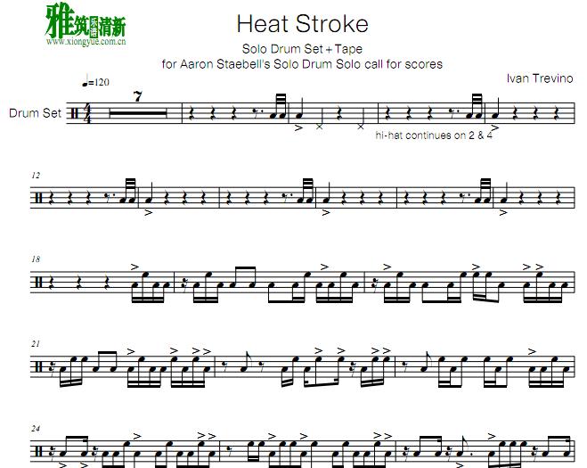 Ivan Trevino - Heat Stroke鼓谱