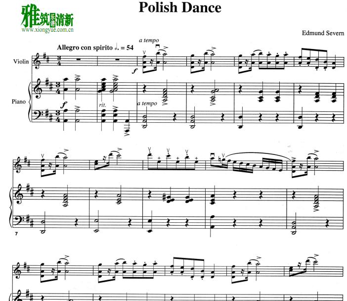 Severn Edmund - Polish Dance 小提琴钢琴伴奏谱