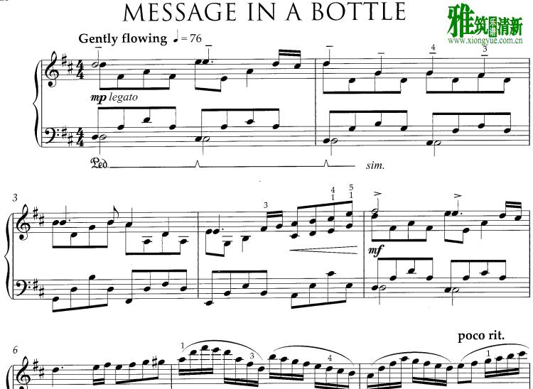 Pam Wedgwood - Message in A Bottle钢琴谱