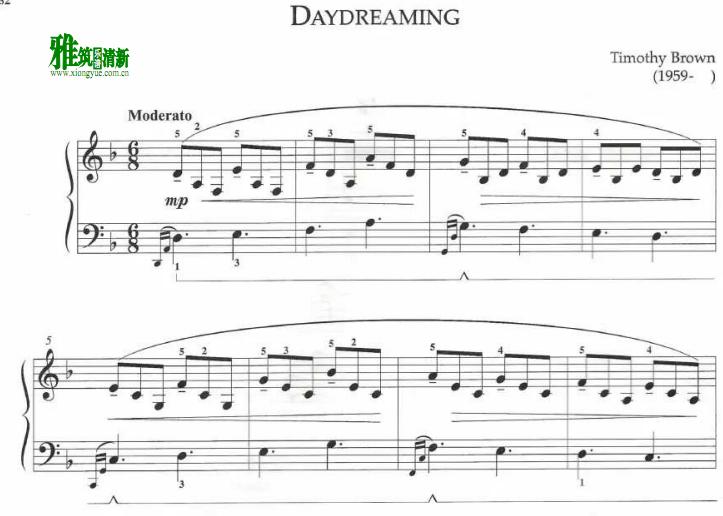 Brown Timothy - Daydreaming钢琴谱