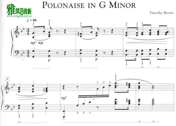 Timothy Brown - Polonaise in G Minor钢琴谱