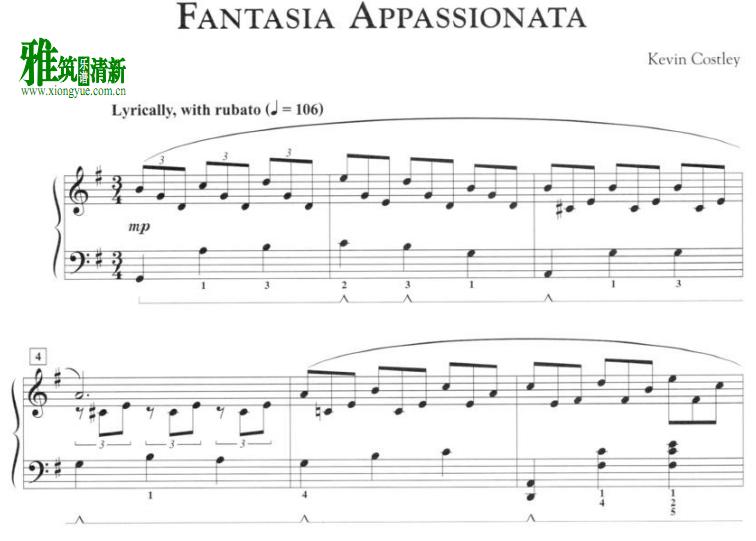 Kevin Costley - Fantasia Appassionata钢琴谱