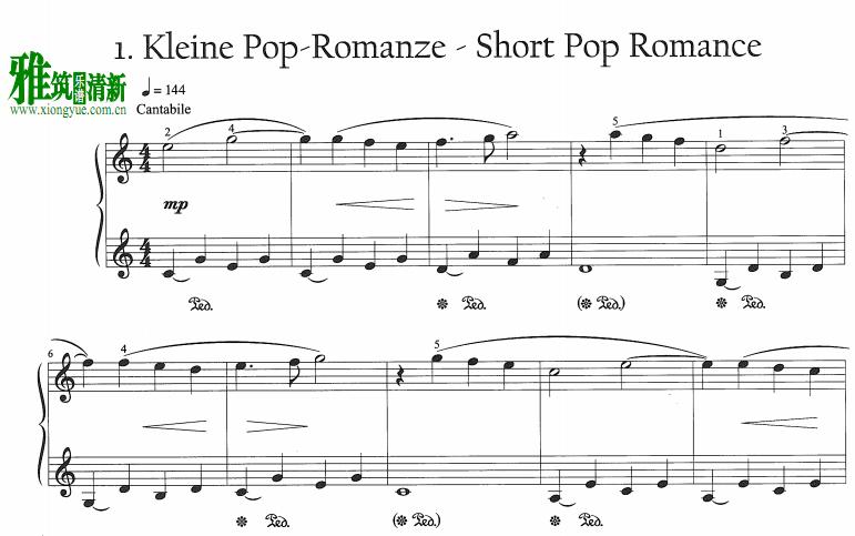 Manfred Schmitz - Short Pop Romance钢琴谱