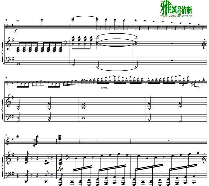 德拉戈耐蒂低音提琴协奏曲钢琴伴奏谱
