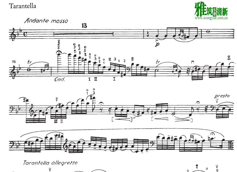 乔瓦尼·博泰西尼–塔兰台拉舞曲 低音提琴谱 Giovanni Bottesini - Tarantella, Double Bass