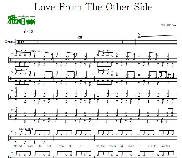 Fall Out Boy - Love From The Other Side鼓谱