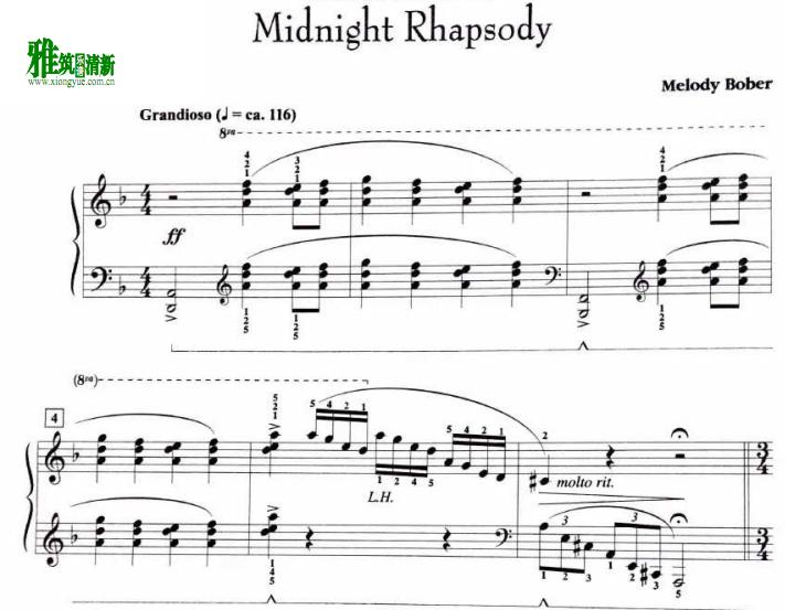 Melody Bober - Midnight Rhapsody钢琴谱