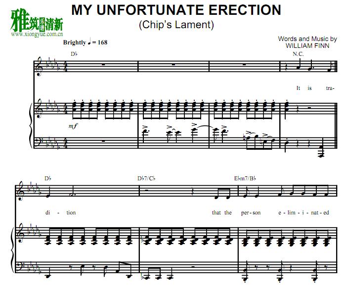 My Unfortunate Erection (Chip's Lament) 钢琴伴奏谱