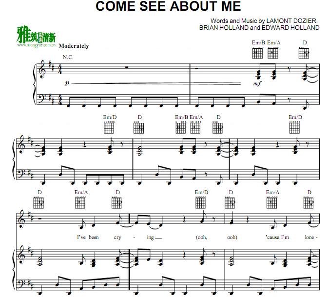 The Supremes - Come See About Me钢琴伴奏谱