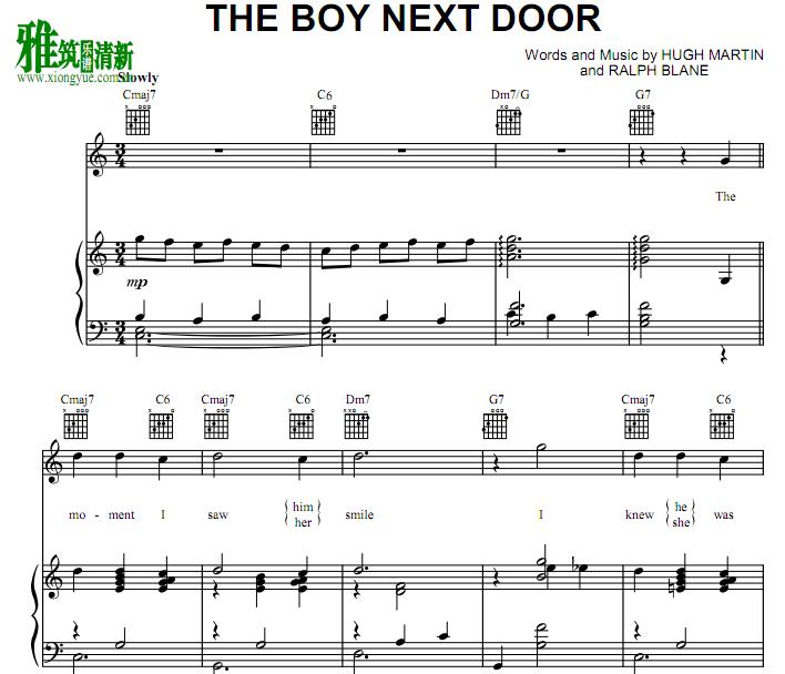 The Boy Next Door钢琴谱 正谱