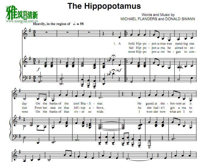 Flanders and Swann - The Hippopotamus Song 正谱 钢琴谱