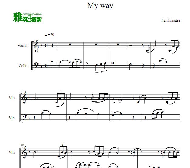 My Way 弦乐二重奏谱