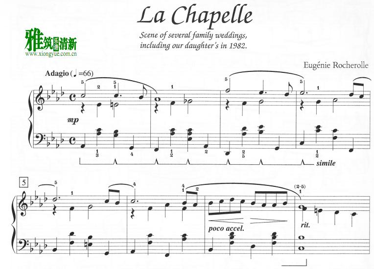 Rocherolle - La chapelle钢琴谱
