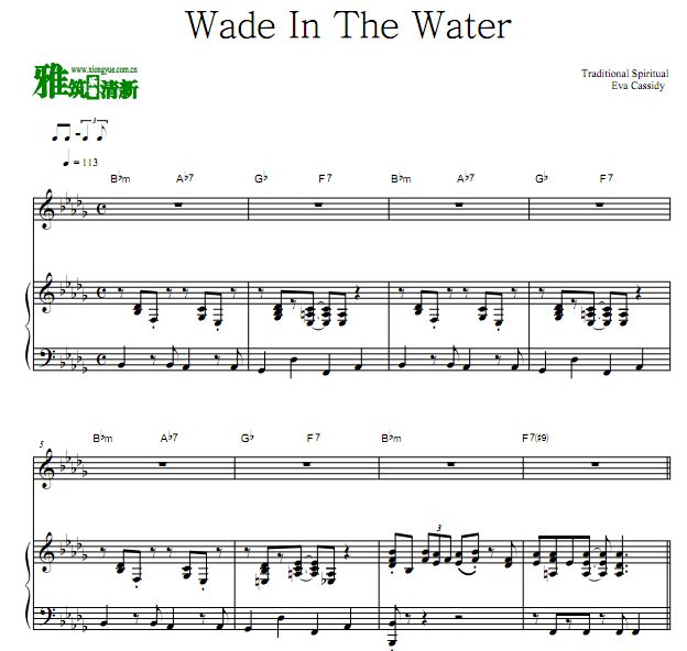 Eva Cassidy - Wade In The Water 歌谱 弹唱钢琴谱