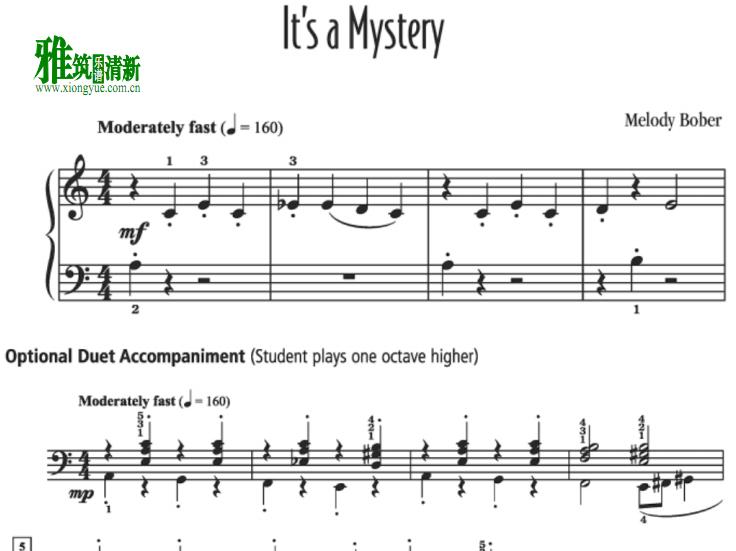 Melody Bober - It's a Mystery 钢琴谱