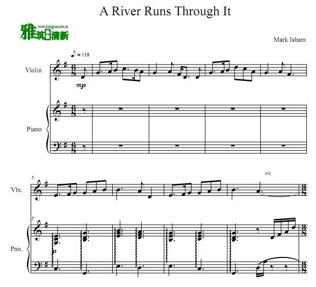 大河恋 A River Runs Through It 小提琴钢琴谱
