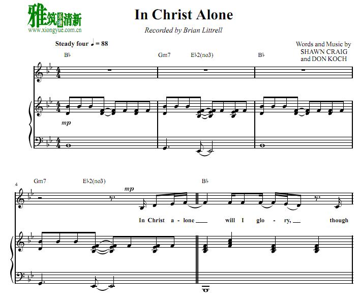 Brian Littrell - In Christ Alone钢琴伴奏谱