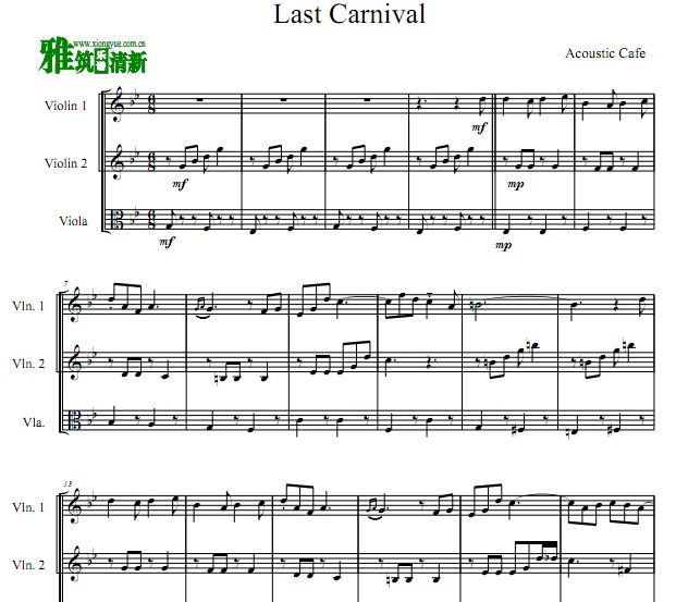 Last Carnival 小提中提 弦乐三重奏谱
