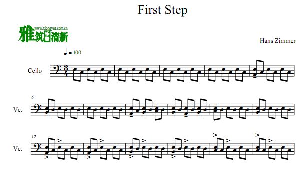 First Step 星际穿越主题曲大提琴谱