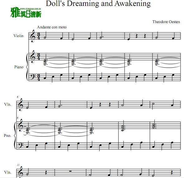 Dolly's Dreaming and Awakening 洋娃娃的梦小提琴钢琴谱