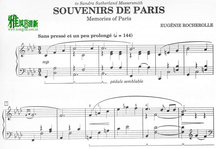 Eugenie Rocherolle - Souvenirs de Paris钢琴谱