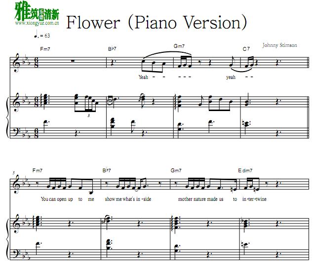 Johnny Stimson - flower钢琴伴奏谱