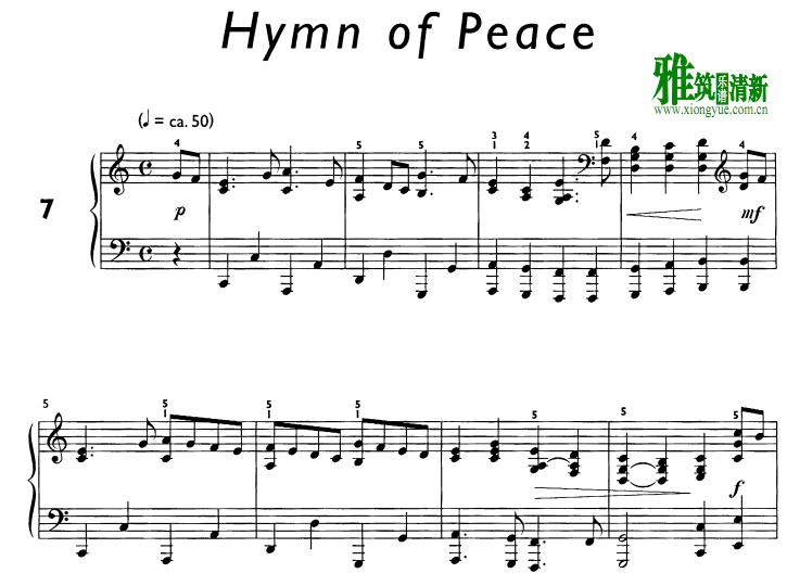Daniel Hellbach - Hymn of Peace钢琴谱