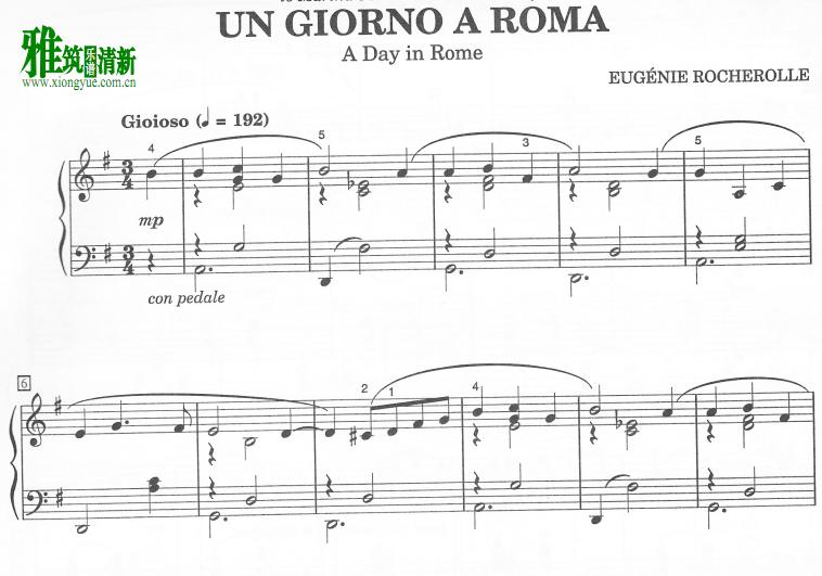 Eugenie Rocherolle - Un Giorno a Roma钢琴谱