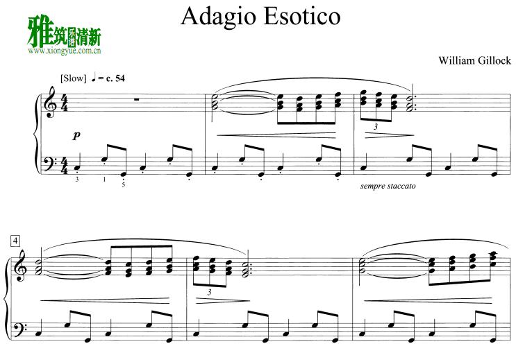 William Gillock - Adagio Esotico钢琴谱