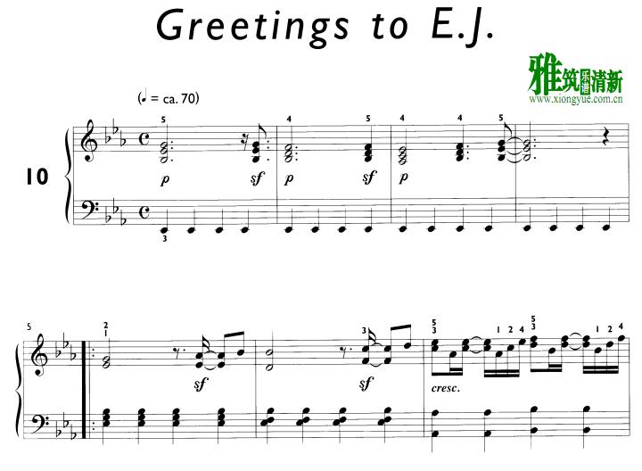 Daniel Hellbach - Greetings to E.J.钢琴谱