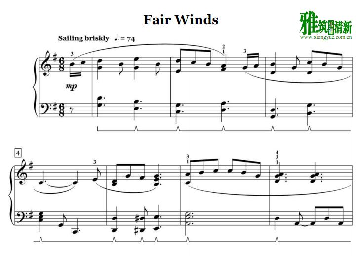 Melody Bober - Fair Winds钢琴谱