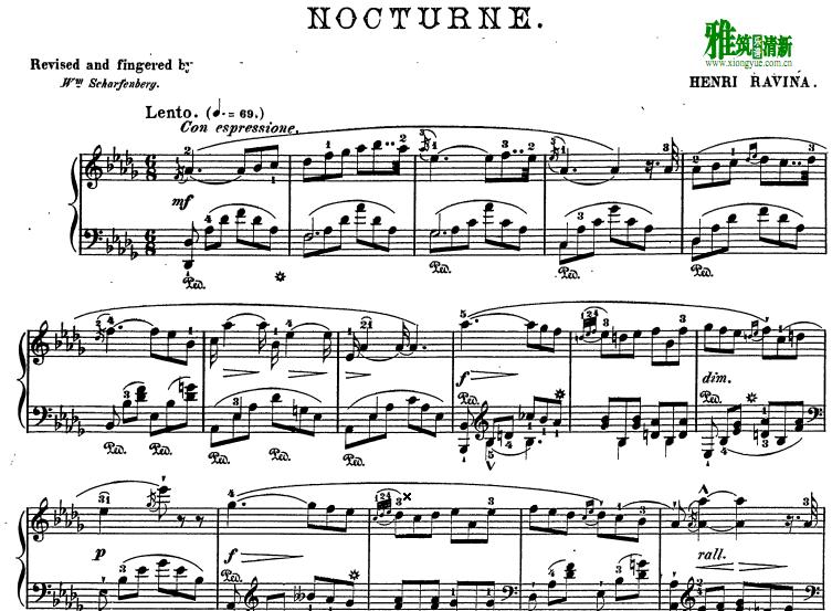 Ravina - Nocturne Op.13钢琴谱