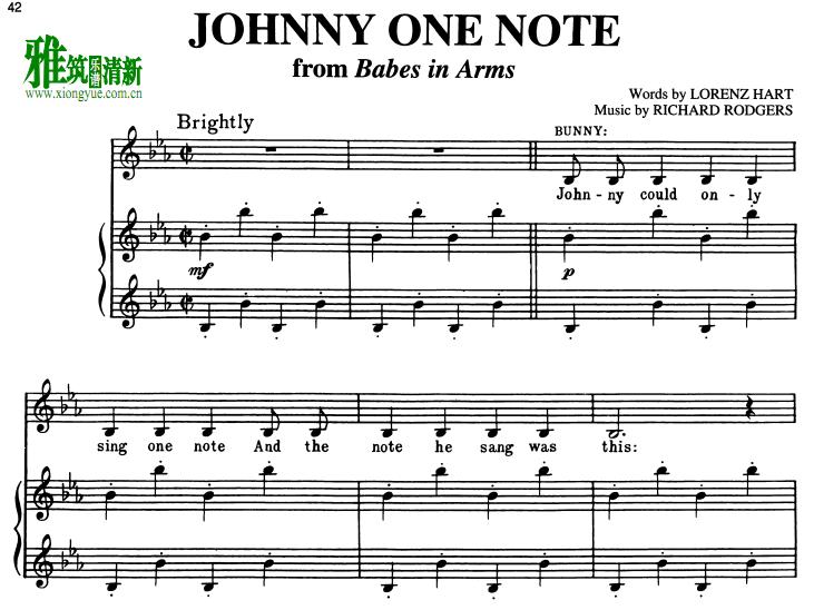 Babes in Arms  - Johnny One Note钢琴伴奏谱