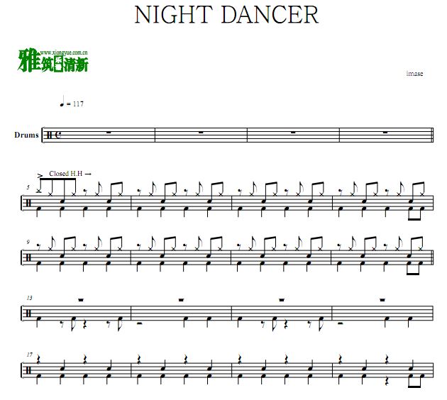 imase - NIGHT DANCER 鼓谱