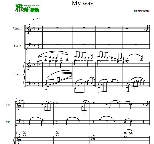 My Way（Frank Sinatra）钢琴三重奏谱