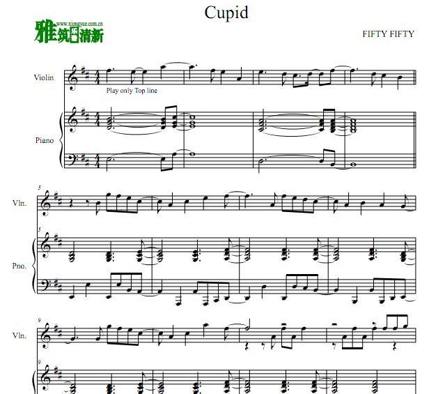 Cupid小提琴钢琴合奏谱