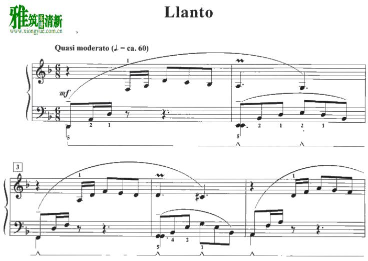 Timothy Brown - Llanto钢琴谱