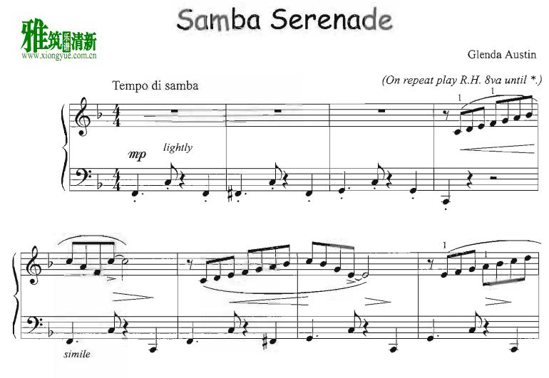 Glenda Austin - Samba Serenade钢琴谱