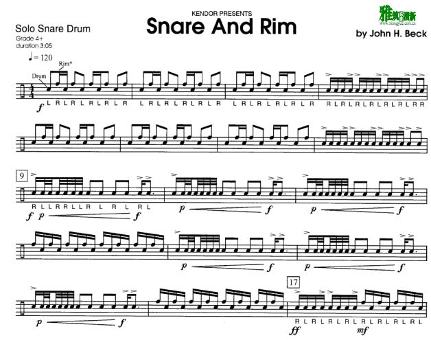 john beck - snare and rim小军鼓谱