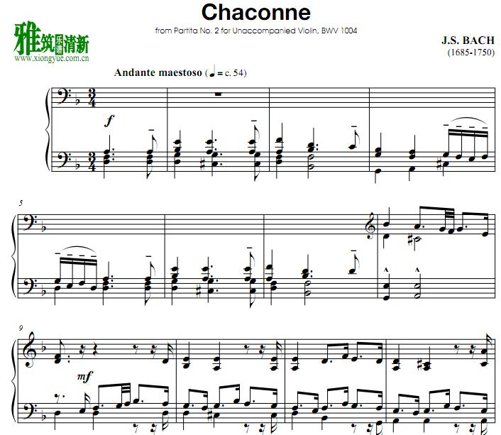 巴赫 恰空Chaconne 马林巴谱