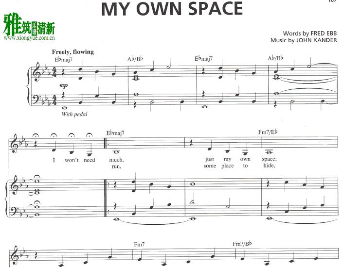 My Own Space钢琴伴奏谱